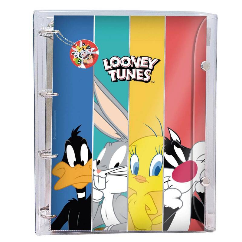 Fichário Dac Looney Tunes 3813 Botão + Divisórias + Folhas