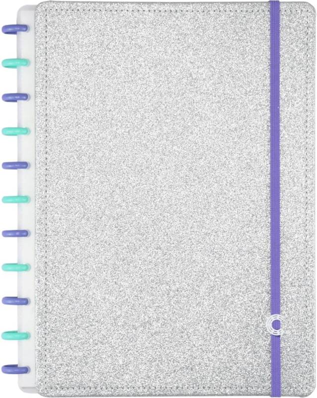 Caderno Inteligente 80 Folhas Glitter Silver Cigd4146