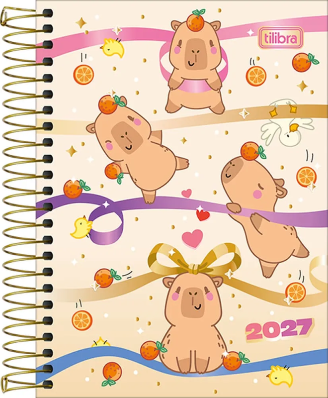 Agenda Anual Tilibra Capivara Espiral M3 2027 Sortido