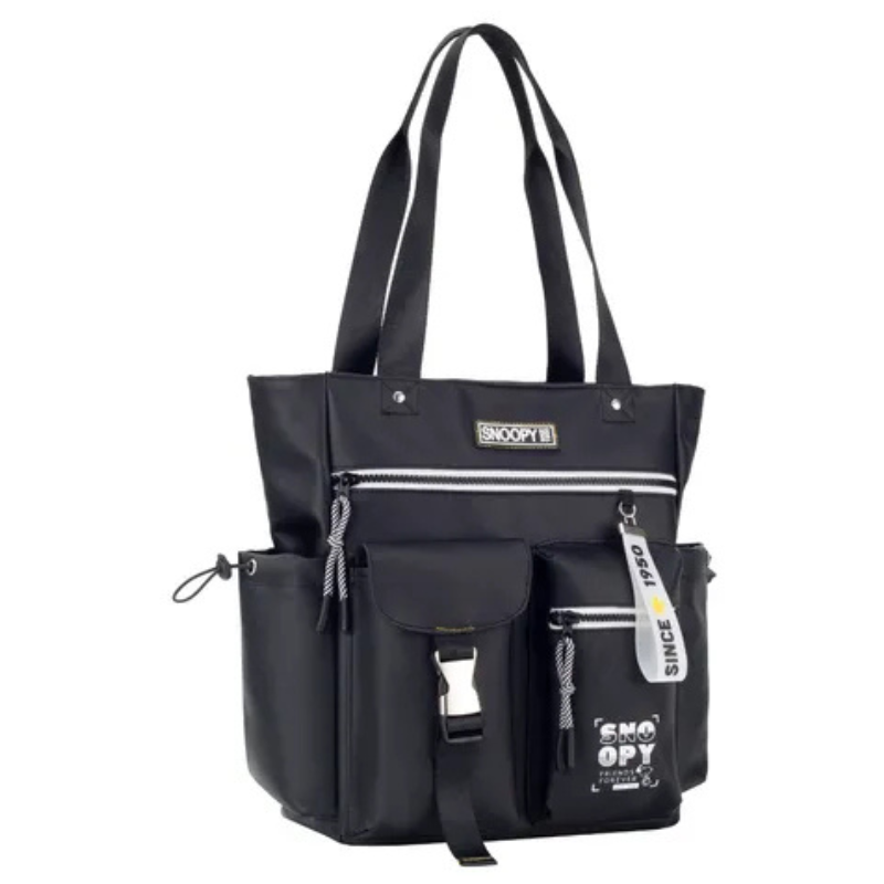 Bolsa Totebag Snoopy Feminina Moderna Preto