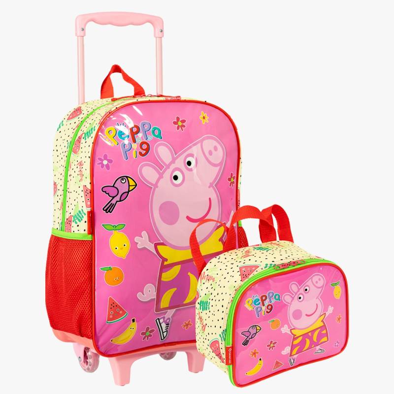 Mochila Carrinho Sestini+Lancheira Peppa Fruits  66338-00