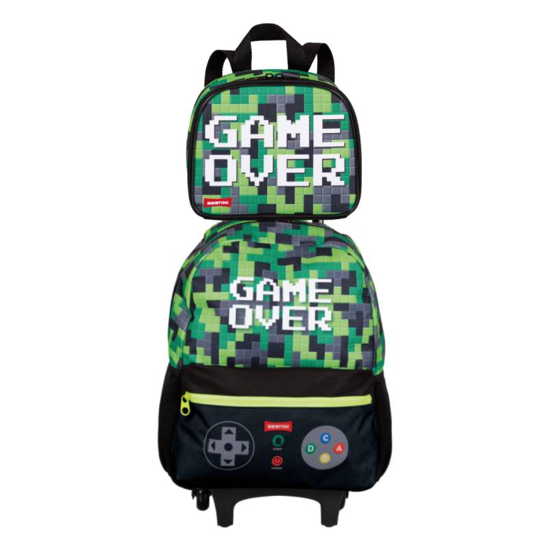 Mochila Carrinho Sestini + Lancheira Game Over Grande 66034-00