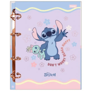 Fichário Foroni Colegial Stitch 60 Folhas Cartonado