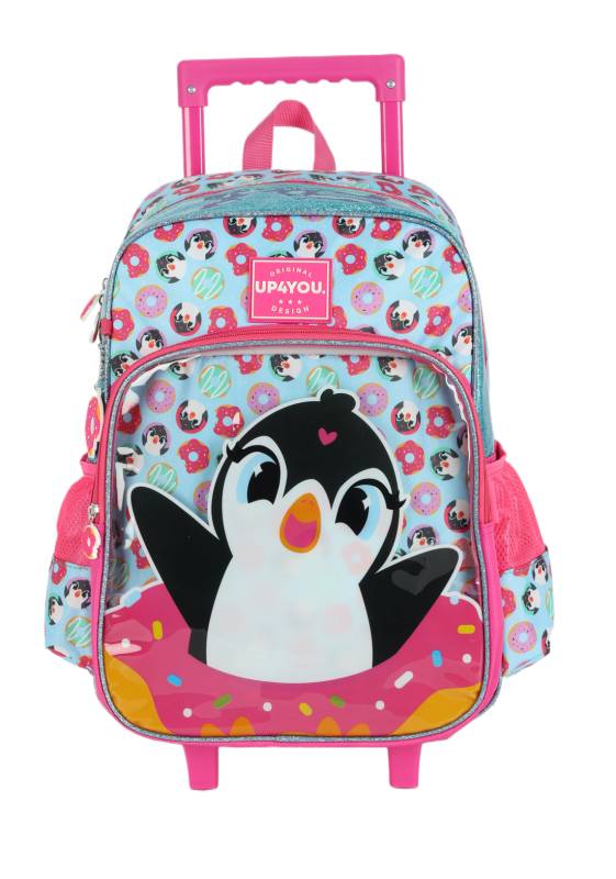 Mochila Carrinho Luxcel Up4you Pinguim Verde Ic41052up