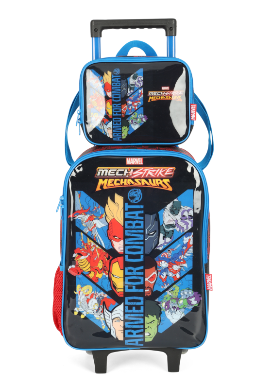 kit Mochila Carrinho Luxcel+Lancheira Avengers Azul Ic41672ag