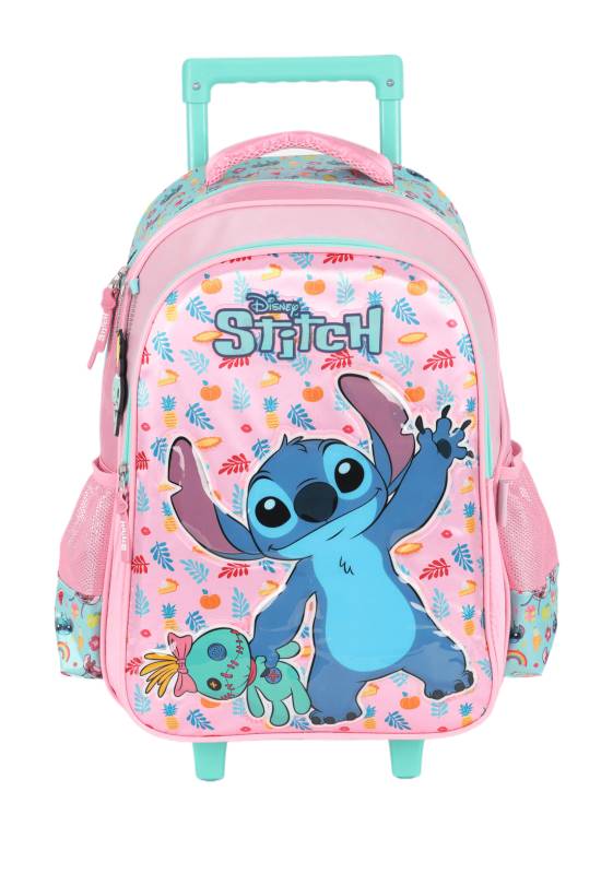 Mochila Carrinho Luxcel Stitch Rosa Ic41552sc