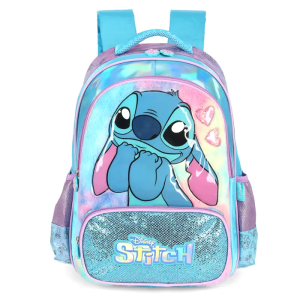 Mochila Escolar Stitch Cor Azul Feminina Is42411sc
