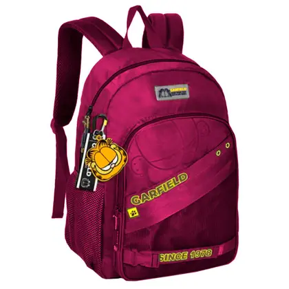 Mochila Escolar Garfield Clio Gf24661 VINHO 18 POLEGADAS