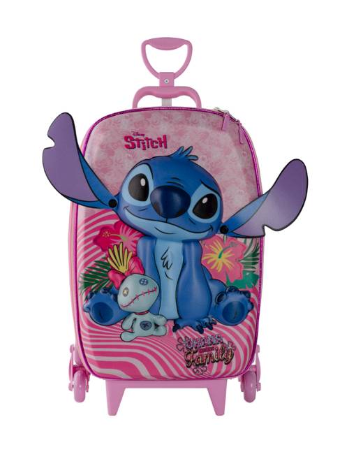 Mochila Carrinho Maxtoy Stitch Rosa 3857Bm24