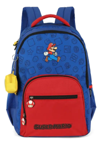Mochila Escolar Mario Bros Azul Luxcel  Ms49901mo
