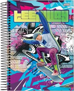 Caderno Universitário Capa Dura 20 Matérias 400 Folhas Teen Way Jandaia