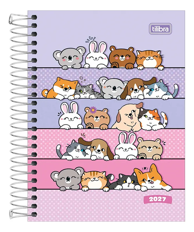 Agenda Anual Tilibra Pepper Feminino Espiral M4 2027 Sortido