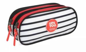 Estojo Luxcel Up4you Listrado 2 Fechos Branco Et40754up