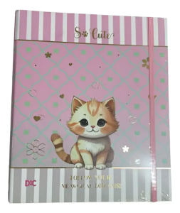 Fichário Dac So Cute 5566 Elástico + 10 Divisórias + 48 Folhas