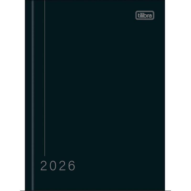 Agenda Anual Tilibra Pepper Preta Costurada M4 2026