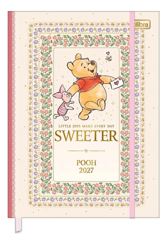 Agenda Anual Tilibra Ursinho Pooh Costurada M7 2027 Sortido