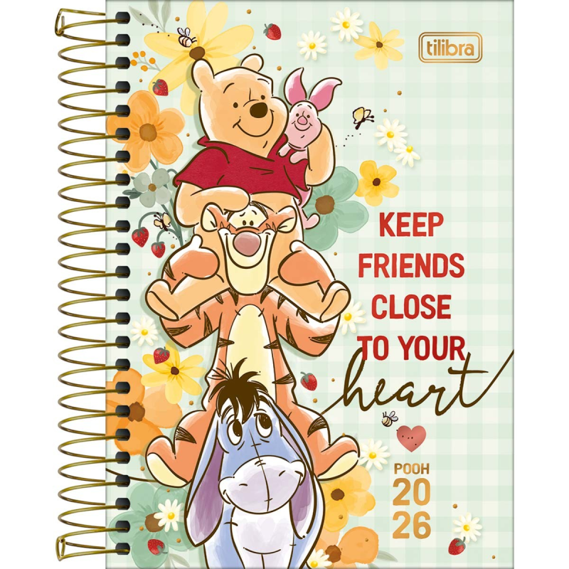 Agenda Anual Tilibra Planner Pooh Espiral M7 2026