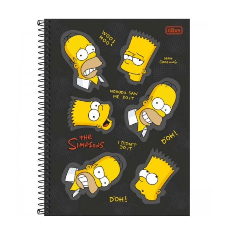 Caderno Universitário 16 Matérias 256 Folhas The Simpsons Tilibra