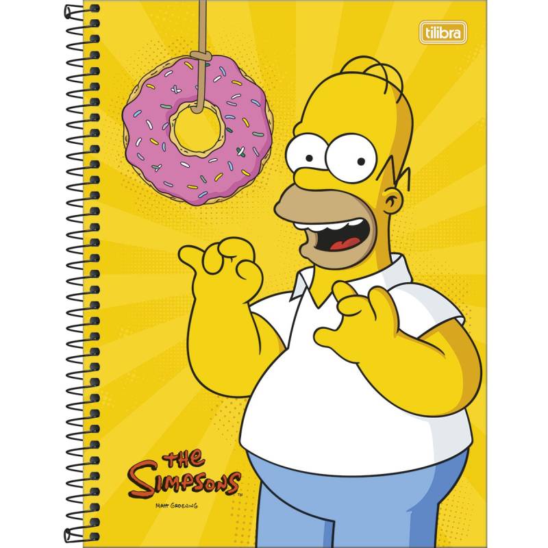 Caderno Universitário 16 Matérias 256 Folhas The Simpsons Tilibra