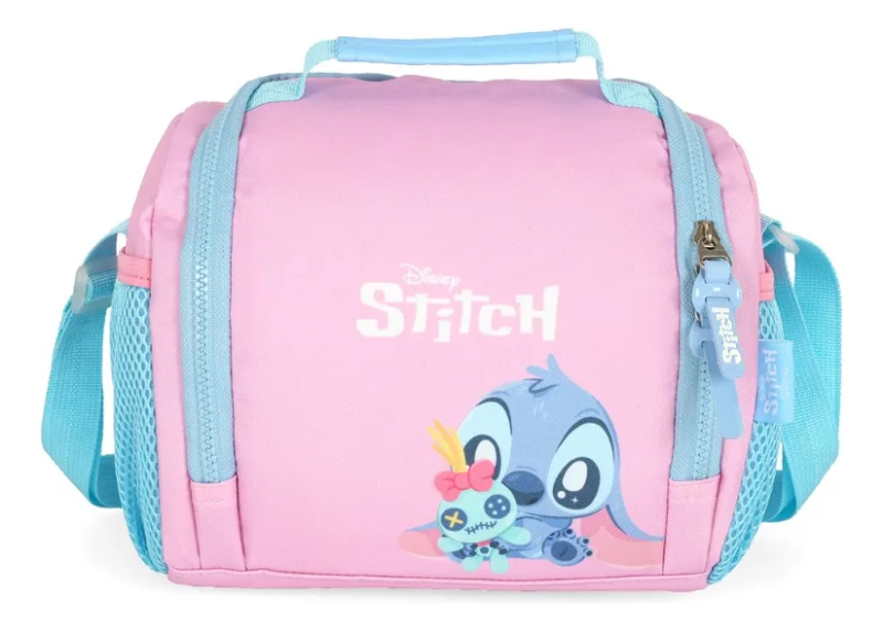Lancheira Feminina Térmica Stitch Rosa Luxcel LA50043SC
