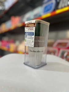 Kit 3 Copos Café 120Ml Com Organizador De Cápsulas Plasútil