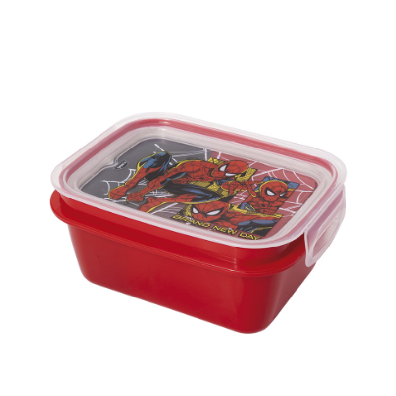 Marmita Hermetica 630Ml Spider Man Com Divisórias E Travas Plasutil