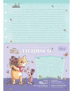 Bloco Refil Caderno Tilidisco/Inteligente 50F 90G Pooh Tilibra
