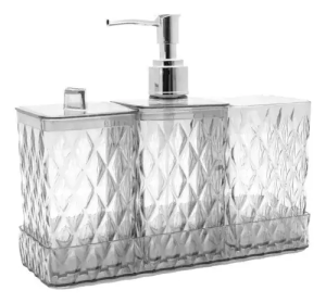 Jogo Luxo Utensilios De Lavabo 4 Unidades Plasutil Banheiro