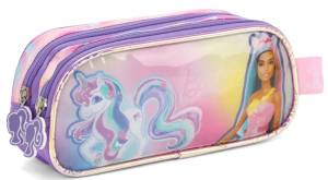 Estojo Luxcel Barbie 2 Fechos Lilás Ei39985bb