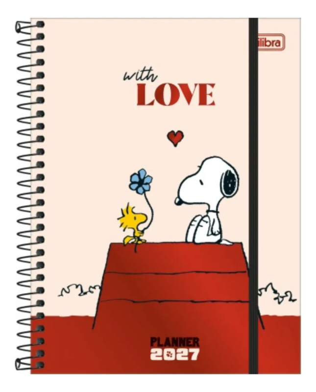 Agenda Planner Tilibra Snoopy Espiral M7 2027 Sortido