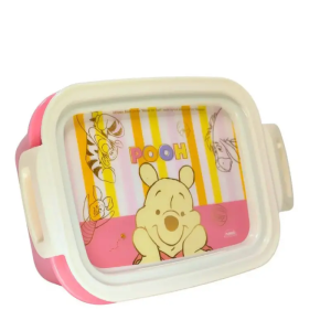 Pote Marmita Hermética Pooh 630Ml Com Divisória E Travas Plasutil