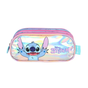Estojo Feminino Stitch 3 Fechos Roxo Luxcel Ei42415sc