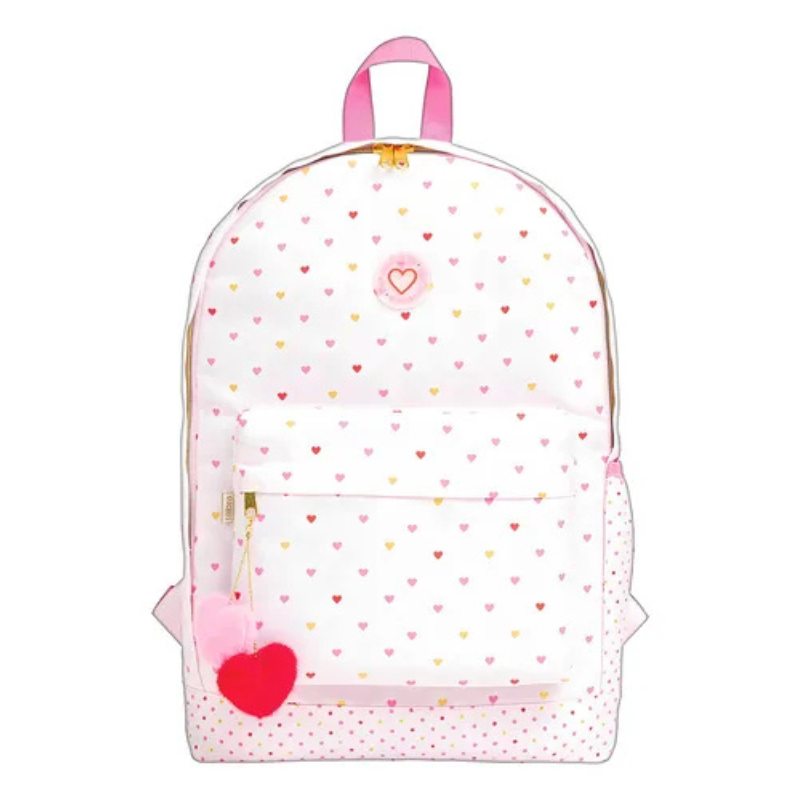 Mochila Académie Coração Metalizado Tilibra Rosa