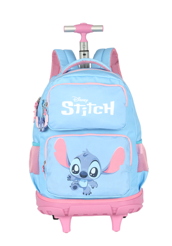 Mochila De Rodinha Stitch Azul Escolar Mc50042sc