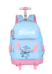 Mochila De Rodinha Stitch Azul Escolar Mc50042sc