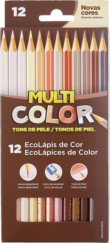 Lápis Cor Faber Multicolor 12 Cores Pele 1112