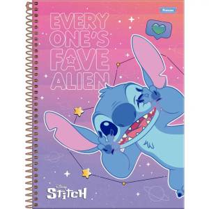Caderno Universitário Capa Dura 10 Matérias 160 Folhas Stitch Foroni