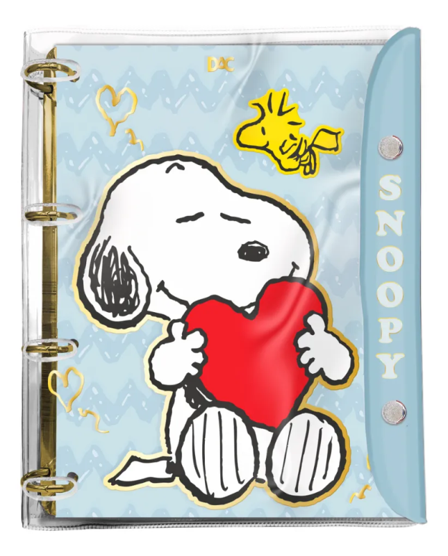 Fichário Universitário Snoopy 5554 Botão + Divisória + Folhas Dac 