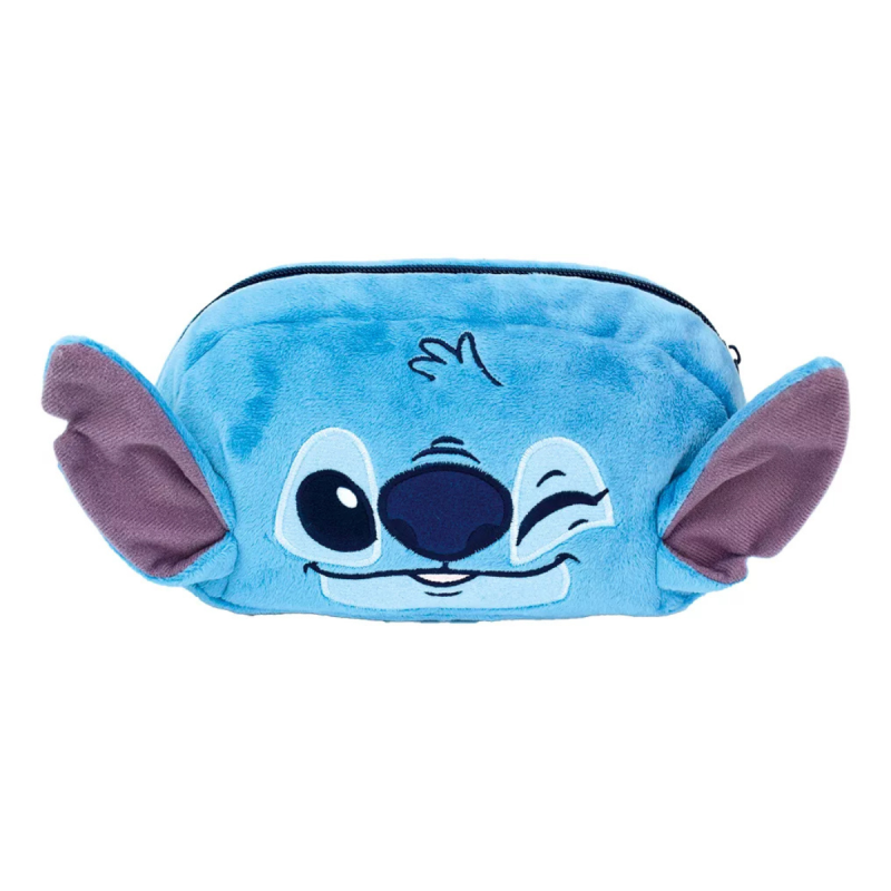 Estojo 1 Divisória Fluffly Pelúcia Disney Stitch Fofinho Dac