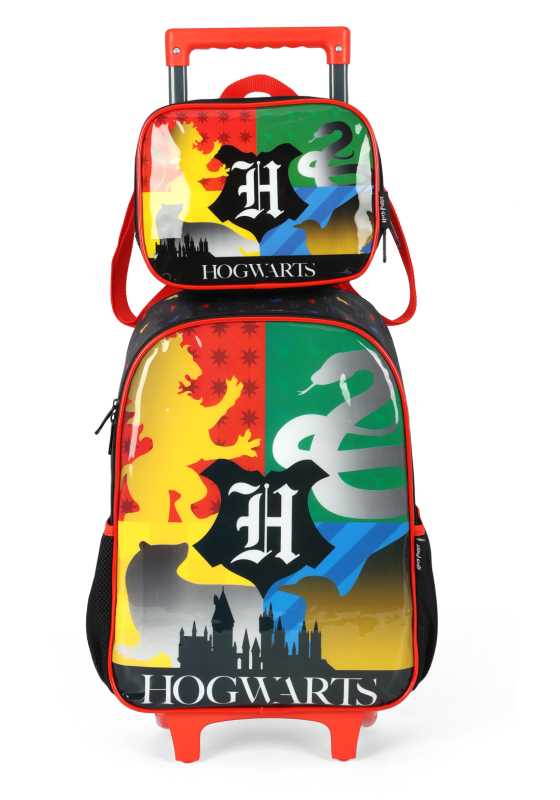 kit Mochila Carrinho Lux+Lan Harry Potter Vermelho Ic41232hp