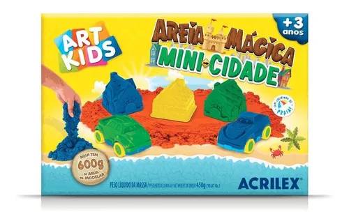 Kit Areia Magica 3 Anos Acrilex Mini Cidade