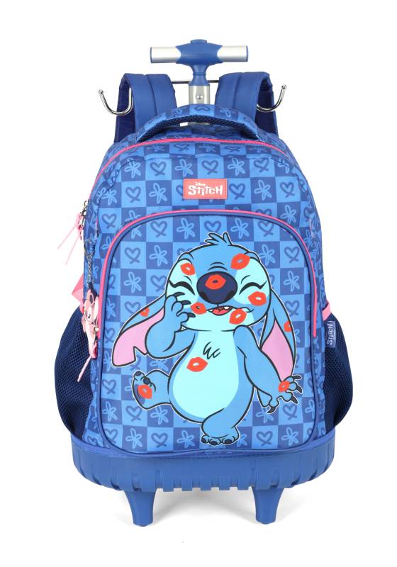 Mochila Carrinho Luxcel Stitch Azul Mc47741sc