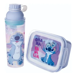 Kit Marmita Hermética + Garrafa Stitch Plasútil