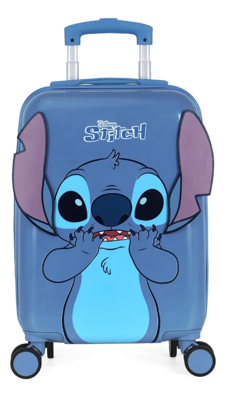 Mala Bordo Infantil Viagem Stitch Azul Luxcel Mf10533sc