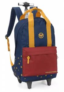 Mochila Carrinho Luxcel Mulher Maravilha Azul Mc51635w