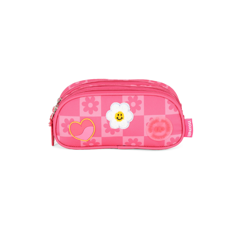 Estojo Feminino Up4you 3 Fechos Rosa Et49554