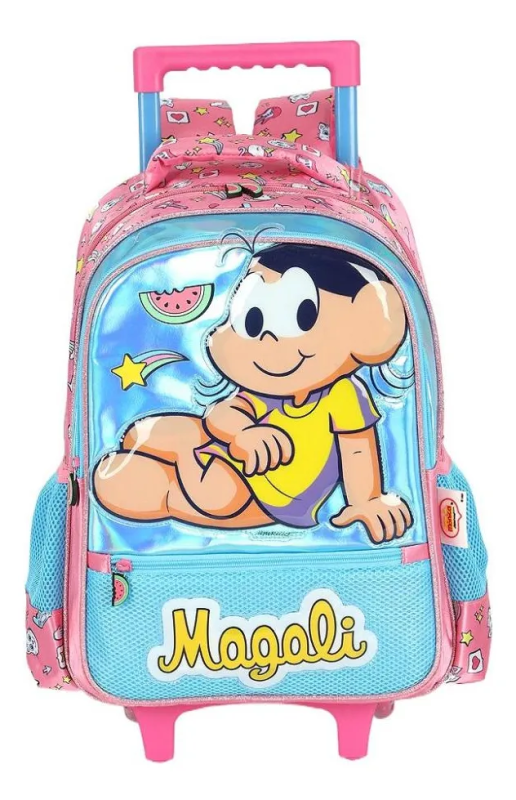 Mochila Carrinho Luxcel Turma Da Monica Azul  IC42492MN