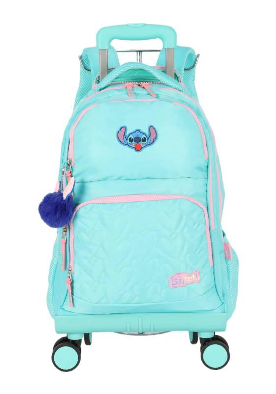 Mochila Carrinho Luxcel Stitch Turquesa Mc47746sc